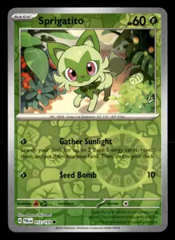 Sprigatito 012/193 Common Paldea Evolved Pokemon Reverse Holo Near Mint - Image 1