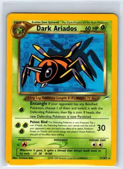 Dark Ariados 17/105 Rare Neo Destiny Pokemon Unlimited Lightly Played - Image 1