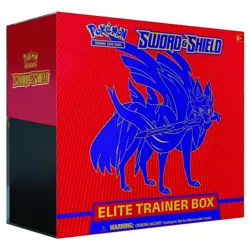 Pokemon TCG Sword & Shield Base Set Zacian Elite Trainer Box 8 Booster Packs ETB - Image 1