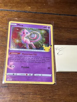 Pokemon TCG Mew 11/25 Holo Rare Celebrations 25th Anniversary NM - Image 1