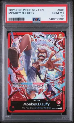 2025 ONE PIECE ST21-001 LEADER EN MONKEY D. LUFFY PSA 10 - Image 1
