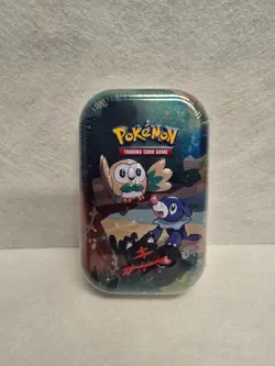 New Sealed Pokemon Celebrations Mini Tin Alola Starters Rowlet Litten Popplio - Image 1