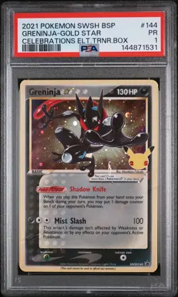 2021 POKEMON SWSH BLACK STAR PROMO #144 GRENINJA-GOLD STAR PSA 1 - Image 1