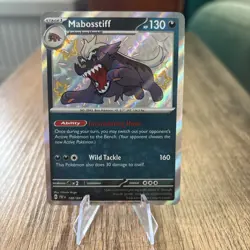 Mabosstiff 188/091 Baby Shiny Holo Rare Paldean Fates Pokemon Card NM - Image 1