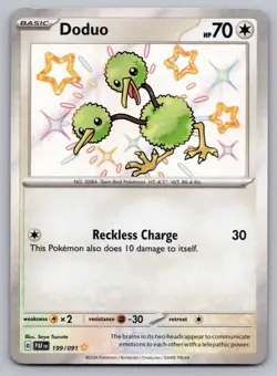 Doduo Baby Shiny Rare SV Paldean Fates Pokemon TCG Card 199/091 NM Condition - Image 1