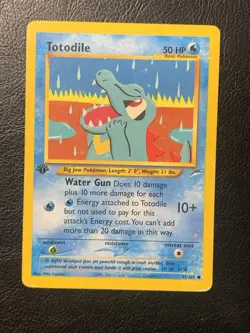 Totodile 85/105 Neo Destiny 1st Edition Pokemon Card Vintage 2000 MP - Image 1