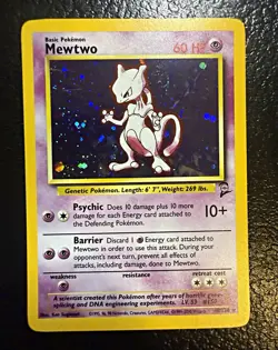 Pokemon Mewtwo 10/130 Base Set 2 Holo Rare WOTC 2000 NM - Image 1