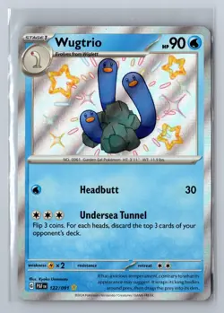 Wugtrio 122/091 Shiny Rare Paldean Fates Pokemon Holo Near Mint - Image 1