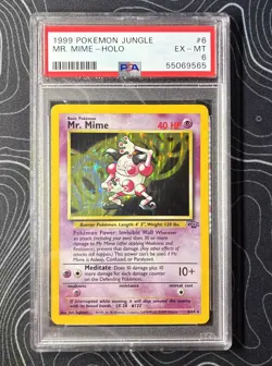1999 Mr. Mime HOLO - Pokemon TCG Jungle 6/64 Rare - PSA 6 EX-MT (Excellent-Mint) - Image 1