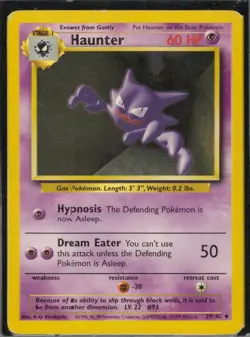 Haunter Base Set Unlimited 29/102 MP Pokemon TCG Keiji Kinebuchi - Image 1