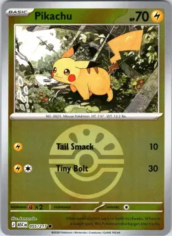 Pikachu (Friend Ball) 055/217 Holo Ascended Heroes Pokemon Reverse Holo NM - Image 1