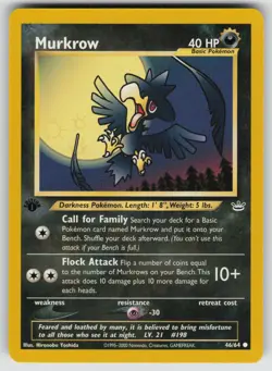 Murkrow 46/64 Common Neo Revelation Pokemon 1st Edition Near Mint - Image 1