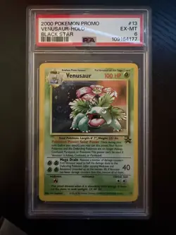 2000 Pokemon Promo #13 Venusaur Holo Black Star PSA 6 EX-MT - Image 1