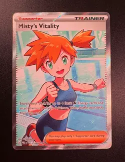 Pokemon TCG 🔥PITCH BLACK Misty's Vitality 🖤111/084 Full Art Holo Rare - Image 1