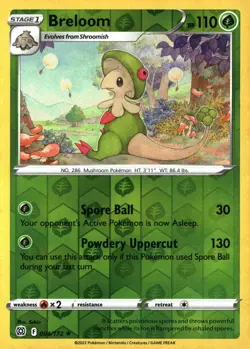Breloom 004/172 Rare Brilliant Stars Pokemon Reverse Holo Near Mint - Image 1