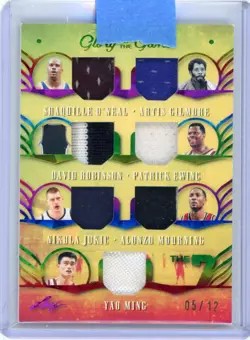 2025 Leaf Glory of the Game SHAQUILLE O'NEAL EWING YAO JOKIC Jersey PATCH /12 - Image 1