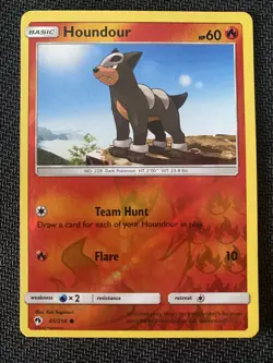 Pokemon TCG | Houndour | 45/214 | Lost Thunder | Reverse Holo | Common - Image 1