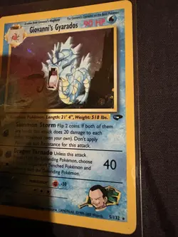 Pokemon TCG Giovanni's Gyarados Gym Challenge Holo Card 5/132 1st Edition - Image 2