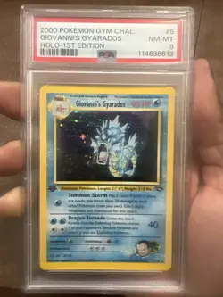 Pokemon TCG Giovanni's Gyarados Holo 5/132 Gym Challenge PSA 8 - Image 1