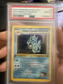 Pokemon TCG Giovanni's Gyarados Holo 5/132 Gym Challenge PSA 8 - Image 3