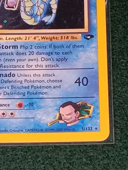 Giovanni's Gyarados 5/132 Gym Challenge Holo Rare Unlimited Wizards Pokemon TCG - Image 2