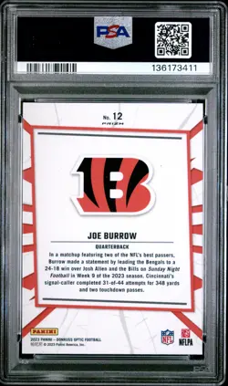 2023 Panini Donruss Optic My House! #12 Joe Burrow PSA 9 - Image 2