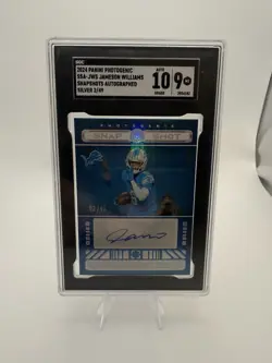 2024 Photogenic Snapshots Autographs Jameson Williams #SSA-JWS Silver /49 SGC 9 - Image 1