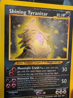 Shining Tyranitar 113/105 Neo Destiny Holo Pokemon TCG Secret Rare Vintage Card - Image 4