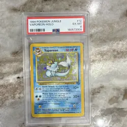 Pokemon TCG Vaporeon 12/64 Jungle Unlimited Holo Rare PSA 6 1999 English - Image 1