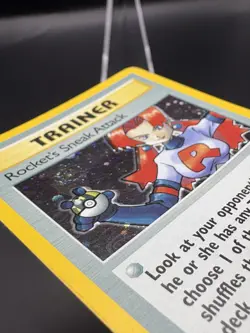 Pokemon Card - Rocket's Sneak Attack Team Rocket 16/82 Holo Rare MP SWIRL - Image 3