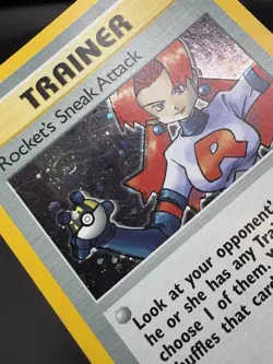 Pokemon Card - Rocket's Sneak Attack Team Rocket 16/82 Holo Rare MP SWIRL - Image 5
