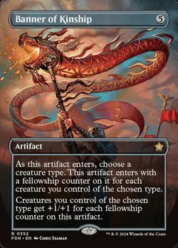 MTG Banner of Kinship - Foil - Borderless, NM-Mint, English Foundations - Image 1