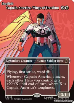 Captain America, Wings of Freedom (Borderless) EN [MSH - 353] - NM TCG MTG - Image 1