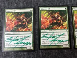 3X VG Signed Steve Argyle Glistener Elf New Phyrexia MTG Magic The Gathering - Image 2