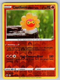 Castform Sunny Form 022/198 Reverse Holo Common Chilling Reign Pokemon NM - LP - Image 1
