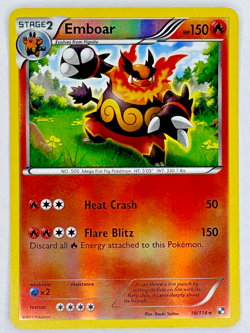 Pokemon Emboar 19/114 Black & White Reverse Holo Rare LP - Image 1