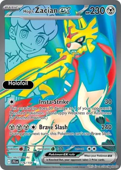 Hop's Zacian ex Holofoil Ultra Rare JTG 176/159 NM - Image 1
