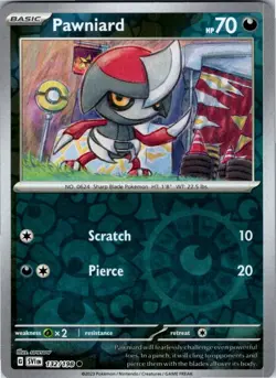 Pawniard 132/198 C Scarlet & Violet Pokemon Reverse Holo NM - Image 1