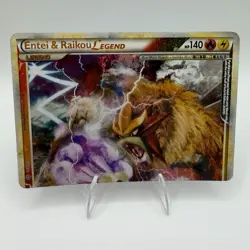 Pokemon Entei & Raikou LEGEND (Top) 90/95 Unleashed Ultra Rare Holo 140 HP - Image 1