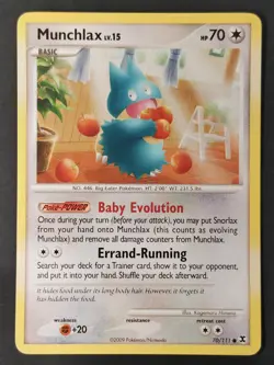 Munchlax 70/111 🍎 Rising Rivals Regular, Pokemon 2009 •NM - Image 1