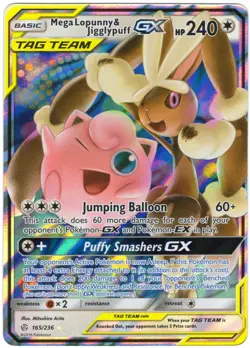 Mega Lopunny & Jigglypuff GX 165/236 - Holo Rare - Pokemon Cosmic Eclipse - NM - Image 1