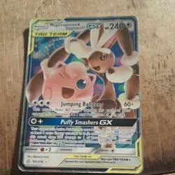Mega Lopunny & Jigglypuff GX 165/236 - Holo Rare - Pokemon Cosmic Eclipse - NM - Image 1