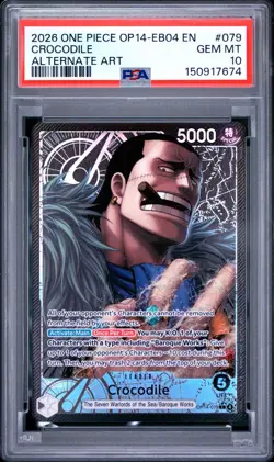 2026 ONE PIECE OP14-EB04-THE AZURE SEA'S SEVEN ALTERNATE ART CROCODILE PSA 10 - Image 1