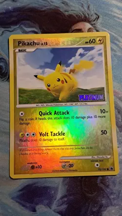 Pokemon Card Pikachu Lv. 12 Basic Platinum Holo 2009 Burger King 70/100 - Image 1