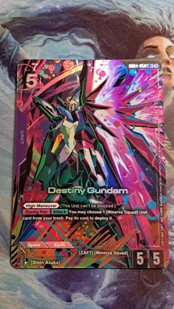 Bandai Gundam Card Game Destiny Gundam GD04-050 LR+ Holo Alt Art Unit EN - Image 1
