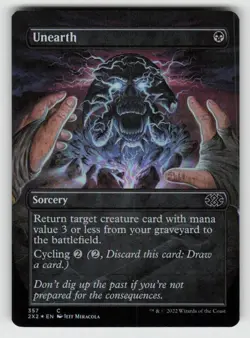 Foil Unearth (Borderless) 357 Common Double Masters 2022 Near Mint - Image 1
