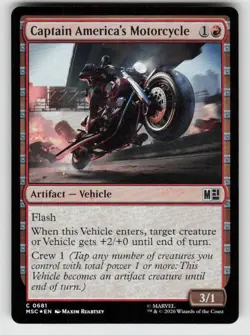 Foil Captain America's Motorcycle 681 Common Commander: Marvel Super Heroes NM - Image 1