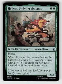 Foil Hellcat, Undying Vigilante 170 Uncommon Marvel Super Heroes Near Mint - Image 1