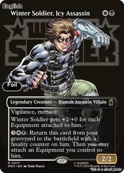 Winter Soldier, Icy Assassin (Borderless) EN [MSH - 377] - NM [Foil] TCG MTG - Image 1