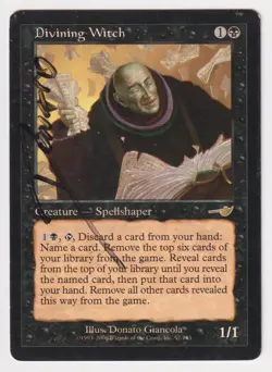 Signed Divining Witch HP Nemesis Artist Donato Giancola 2000 WOTC MTG Magic Rare - Image 1